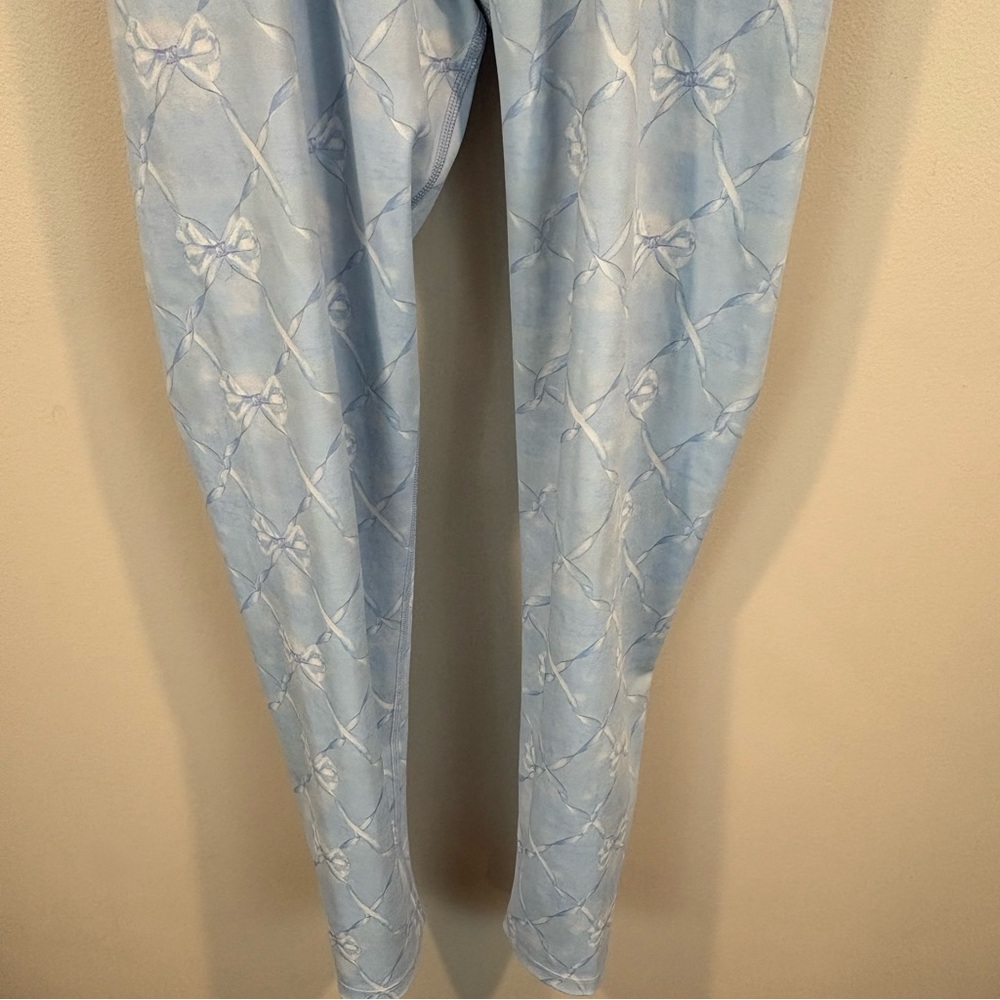 Love Shack Fancy Beach Riot Dana High Rise Blue Bow Leggings Size Medium - Picture 4 of 10